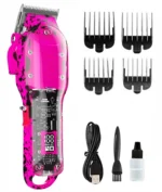 Geemy Rechargeable Trimmer Pink Cordless Beard Trimmer With 120 minutes Runtime