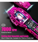 Geemy Rechargeable Trimmer Pink Cordless Beard Trimmer With 120 minutes Runtime - Image 2