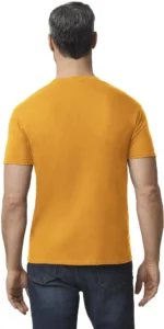 Gildan Men Cotton Regular Fit Solid T-Shirt ( Gold ) - Image 2