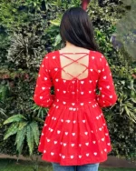 HARROZ Women's Viscose Rayon Tunic ( Red ) - Image 2