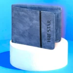 HRFSTAR PU Solid Men's Regular Wallet With 4 Slots For Card ( Blue , Pack of 1 )