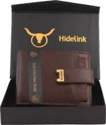 Hidelink 100% Leather Solid Men's RFID Wallet With 6 Slots For Card ( Brown , Pack of 1 )