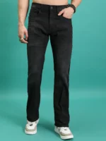 Highlander Cut Outs Men's Jeans - Black ( Pack of 1 )