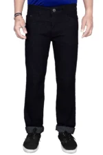 JB JUST BLACK Regular Fit Cuffed Hem Men's Jeans - Black ( Pack of 1 )