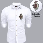 JENY FASHION 100% Cotton Regular Fit Solids Full Sleeves Men's Casual Shirt - White ( Pack of 1 )