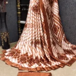 JIHANA FAB Georgette Printed Saree With Unstitched Blouse Piece ( Multicolor )