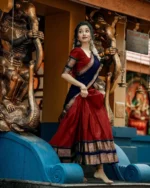 SHREE SANT SAREES Women Jacquard Straight Cut Unstitched Lehenga Choli ( Multicolor ) - Image 5