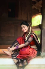 SHREE SANT SAREES Women Jacquard Straight Cut Unstitched Lehenga Choli ( Multicolor ) - Image 3