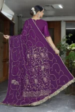 KATARIYA IMPEX Women Georgette Circular Ready To Wear Lehenga Choli ( Purple ) - Image 2