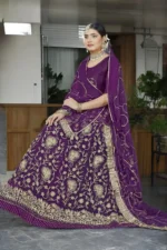 KATARIYA IMPEX Women Georgette Circular Ready To Wear Lehenga Choli ( Purple ) - Image 3