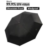 KEKEMI Black 3 Fold Umbrella