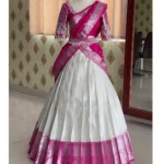 Kashtbhanjan Women's Art Silk Unstitched Straight Cut Lehenga Choli