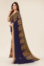 Kashvi Sarees Georgette Printed Saree With Unstitched Blouse Piece ( Beige ) - Image 2