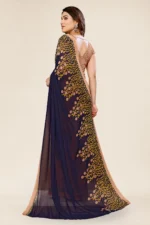 Kashvi Sarees Georgette Printed Saree With Unstitched Blouse Piece ( Beige ) - Image 3