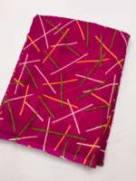 Kashvi Sarees Georgette Printed Chanderi saree With Unstitched Blouse Piece ( Pink )