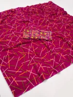 Kashvi Sarees Georgette Printed Chanderi saree With Unstitched Blouse Piece ( Pink ) - Image 3