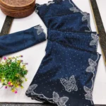 Kashvi Sarees Net Solid Regular Saree With Unstitched Blouse Piece ( Blue )