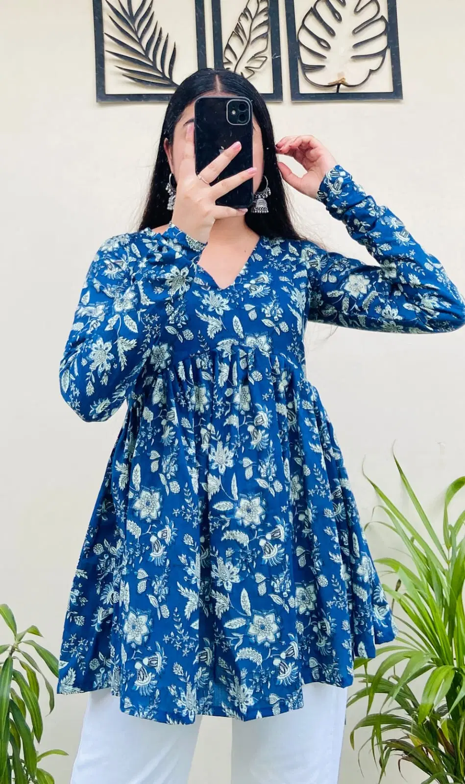 KumKum-Creation-Women-s-Rayon-SDL183271339-4-b8601.webp KumKum Creation Women's Rayon A-Line Top ( Blue ) - Image 1