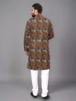 Brown Cotton Blend Men's Regular Kurta ( Pack of 1 ) - Image 2