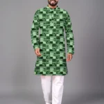 Green Cotton Blend Men's Regular Kurta ( Pack of 1 )