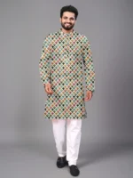 Multi Cotton Blend Men's Regular Kurta ( Pack of 1 )