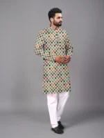 Multi Cotton Blend Men's Regular Kurta ( Pack of 1 ) - Image 4