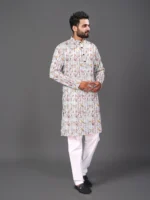 White Cotton Blend Men's Regular Kurta ( Pack of 1 ) - Image 4