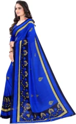 LEELAVATI Georgette Printed Saree With Unstitched Blouse Piece ( Blue )