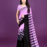 LEELAVATI Georgette Printed Regular Saree With Unstitched Blouse Piece ( Pink )