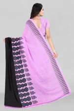 LEELAVATI Georgette Printed Regular Saree With Unstitched Blouse Piece ( Pink ) - Image 2