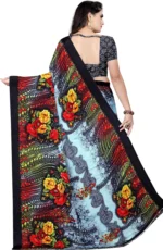 LEELAVATI Crepe Printed Saree With Unstitched Blouse Piece ( Multicolor ) - Image 2