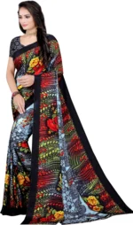 LEELAVATI Crepe Printed Saree With Unstitched Blouse Piece ( Multicolor ) - Image 3