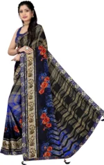 LEELAVATI Georgette Embroidered Saree With Unstitched Blouse Piece ( Multicolor ) - Image 4