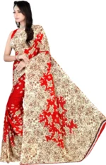 LEELAVATI Georgette Printed Saree With Unstitched Blouse Piece ( Multicolor ) - Image 4