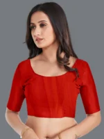 LEELAVATI Georgette Printed Saree With Unstitched Blouse Piece ( Red ) - Image 2