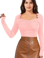 LONDON BELLY Women's Polyester Regular Top ( Pink )