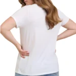 Women Polyester Printed Regular Fit Round Neck T-Shirt ( White ) - Image 2