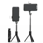 Lapster Rechargeable LED Selfie Stick with Stand, 3-in-1 Multifunctional Design – Featuring Brightness Levels for Makeup, Selfies, Vlogging, and Photo Shoots, Complete with Remote