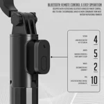 Lapster Rechargeable LED Selfie Stick with Stand, 3-in-1 Multifunctional Design – Featuring Brightness Levels for Makeup, Selfies, Vlogging, and Photo Shoots, Complete with Remote - Image 3