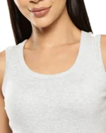 Leading Lady Women's Cotton Tank Top ( Light Grey ) - Image 2
