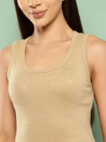 Leading Lady Women's Cotton Tank Top ( Beige ) - Image 2
