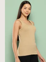 Leading Lady Women's Cotton Tank Top ( Beige ) - Image 3