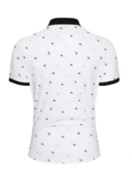 MD By Mathra Dass Men Cotton Blend Regular Fit Printed Polo T Shirt ( White ) - Image 2