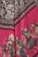 Magneitta Chiffon Printed Saree With Unstitched Blouse Piece ( Black ) - Image 4