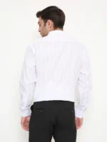 Maharaja Cotton Blend Slim Fit Full Sleeves Men's Formal Shirt - White ( Pack of 1 ) - Image 2