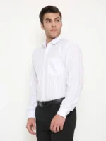 Maharaja Cotton Blend Slim Fit Full Sleeves Men's Formal Shirt - White ( Pack of 1 ) - Image 3