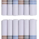 PENYAN - White Cotton Men's Handkerchief ( Pack of 12 )