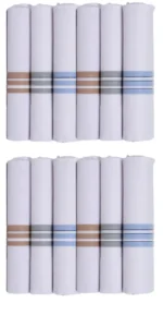 PENYAN - White Cotton Men's Handkerchief ( Pack of 12 )