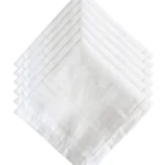Penyan™ Mens Cotton Handerkerchief Hanky Rumal White Color with Self Design, Full size, Pack of 6