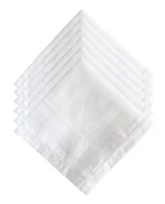 Penyan™ Mens Cotton Handerkerchief Hanky Rumal White Color with Self Design, Full size, Pack of 6